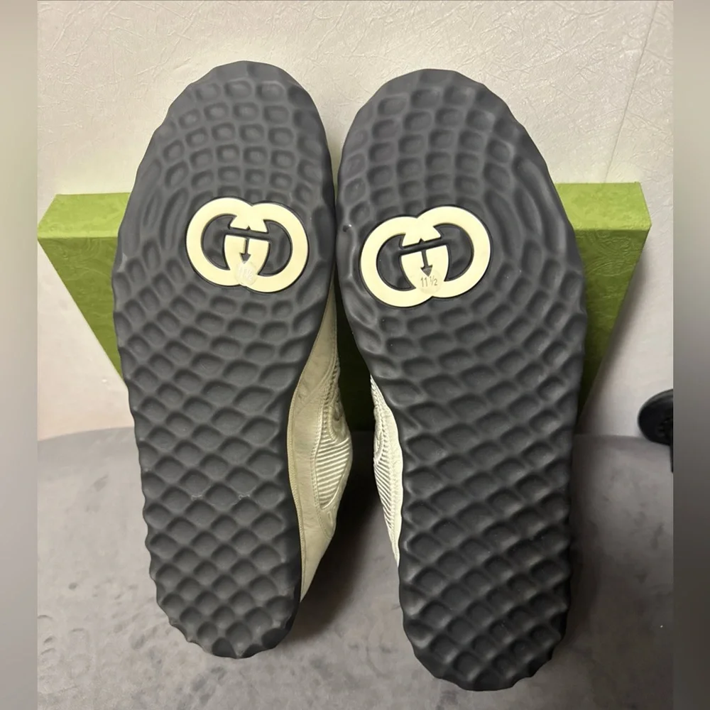 New Gucci GG Logo Sneakers Shoes Mac80 White Black Size UK 11.5 $950 - Picture 5 of 9